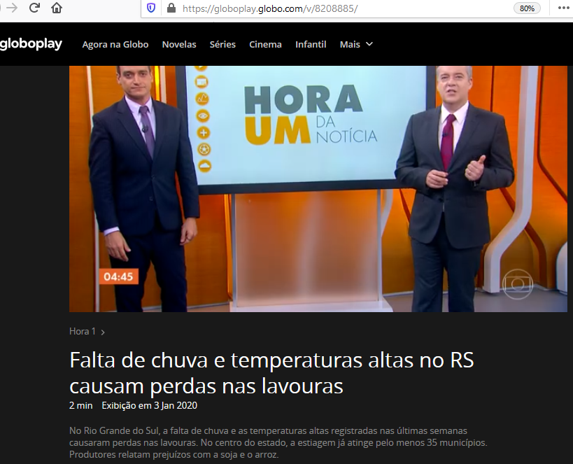 falta de chuva e temperaturas altas